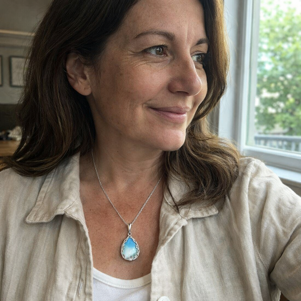 Collana con Ciondolo Ghiacciaio Chiaro di Luna