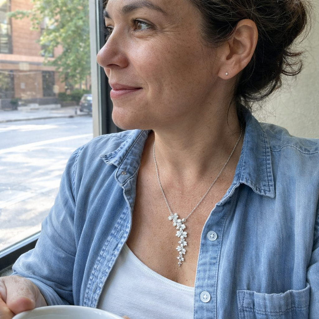 Collana Ciondolo Petali Argento
