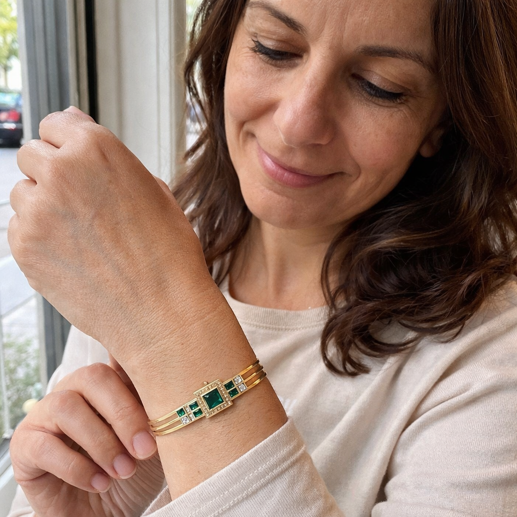 Esme Carrington Bracciale Smeraldo