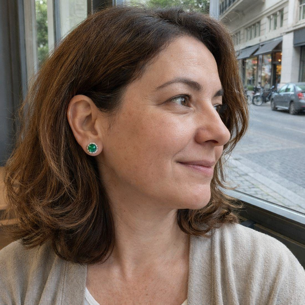 Lucia Verdeal Orecchini Smeraldo Oro bianco