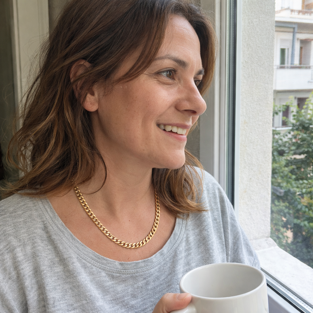 Collana Catena Grumetta Maglia Piatta Oro giallo