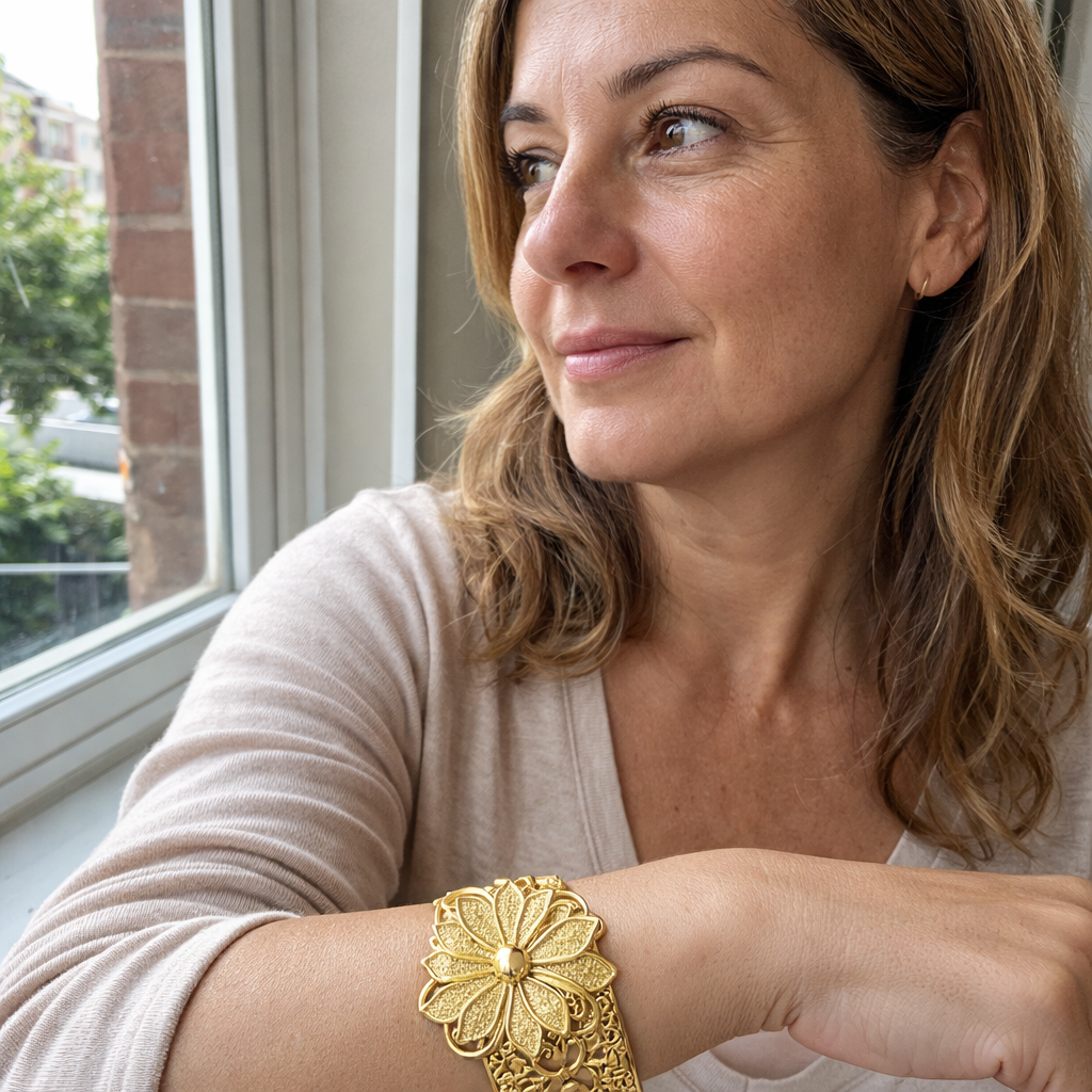 Anello Fiore Stile Vintage Oro giallo