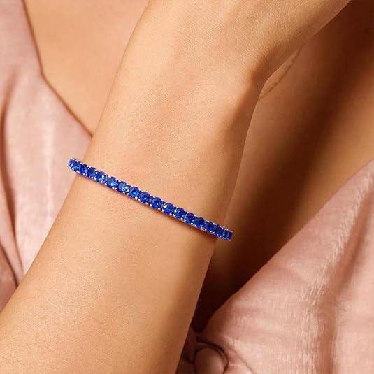 Bracciale Tennis Zaffiro Oro Bianco