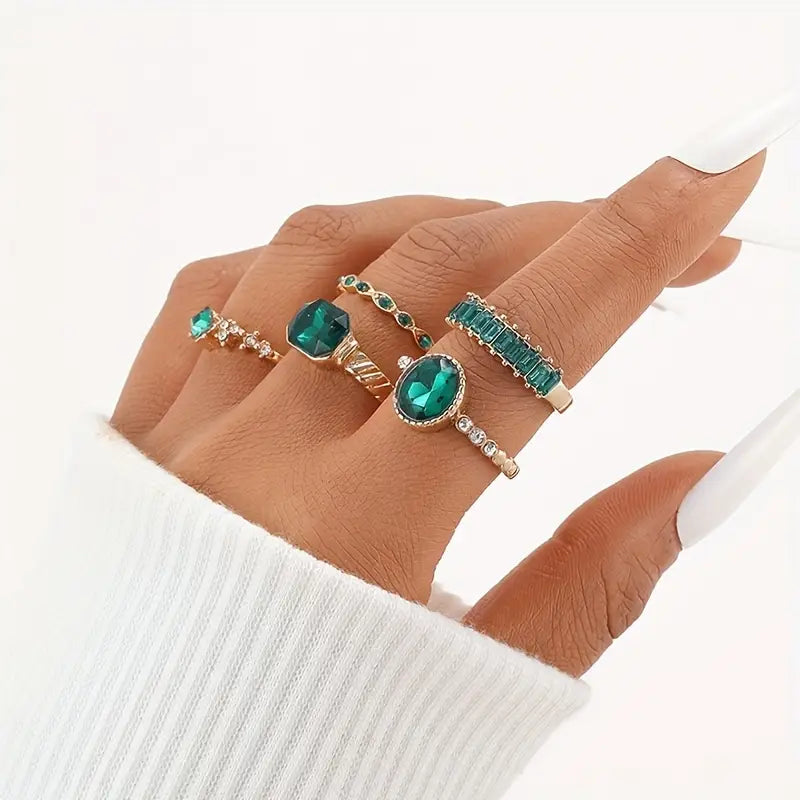 Zarina Parure Anelli Smeraldo Squisito