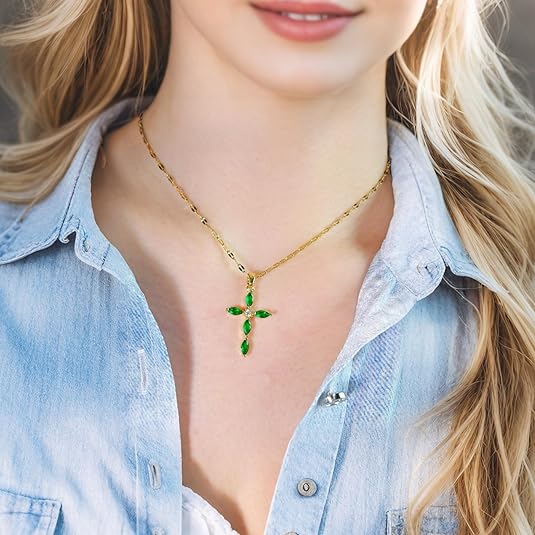 Collana Croce Smeraldo