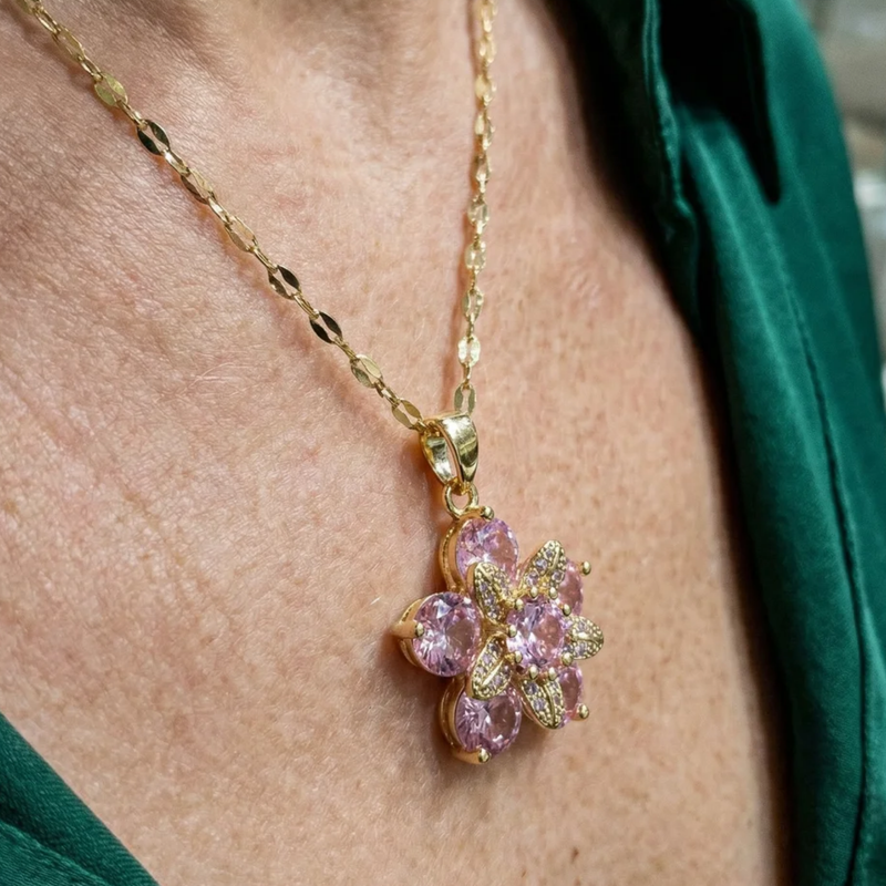Amorea Collana Fiore Rosa