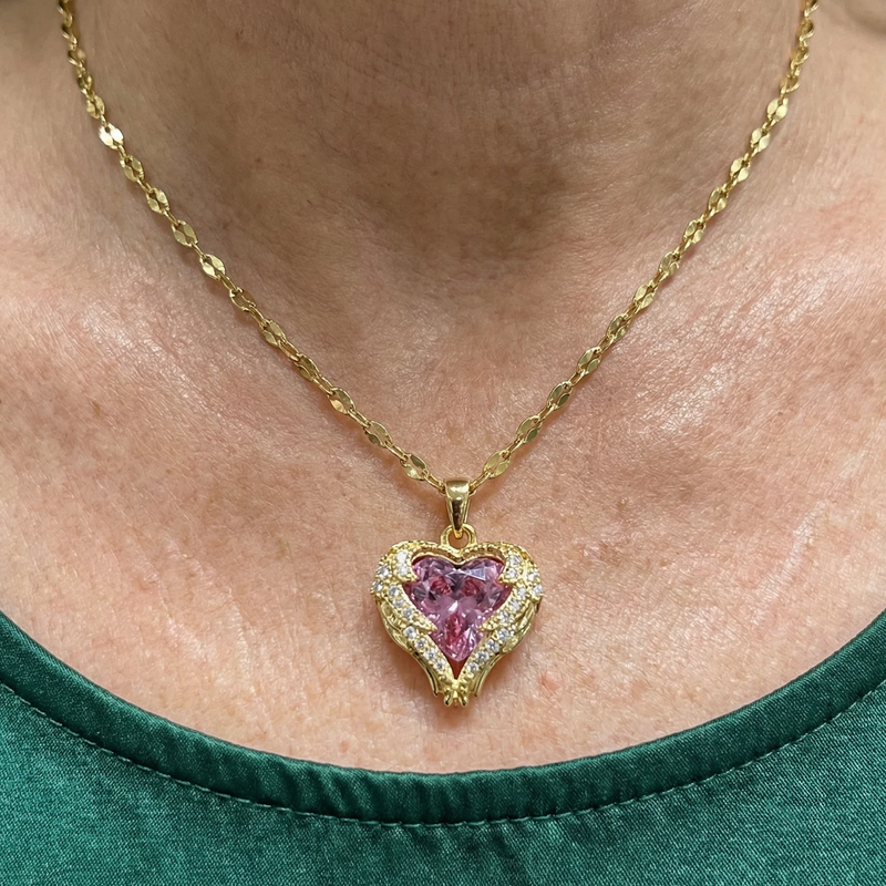 Angel Embrace Collana Cuore Rosa