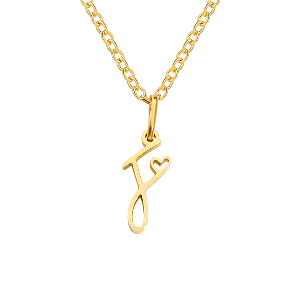 Collana con Iniziale Cuore Oro giallo