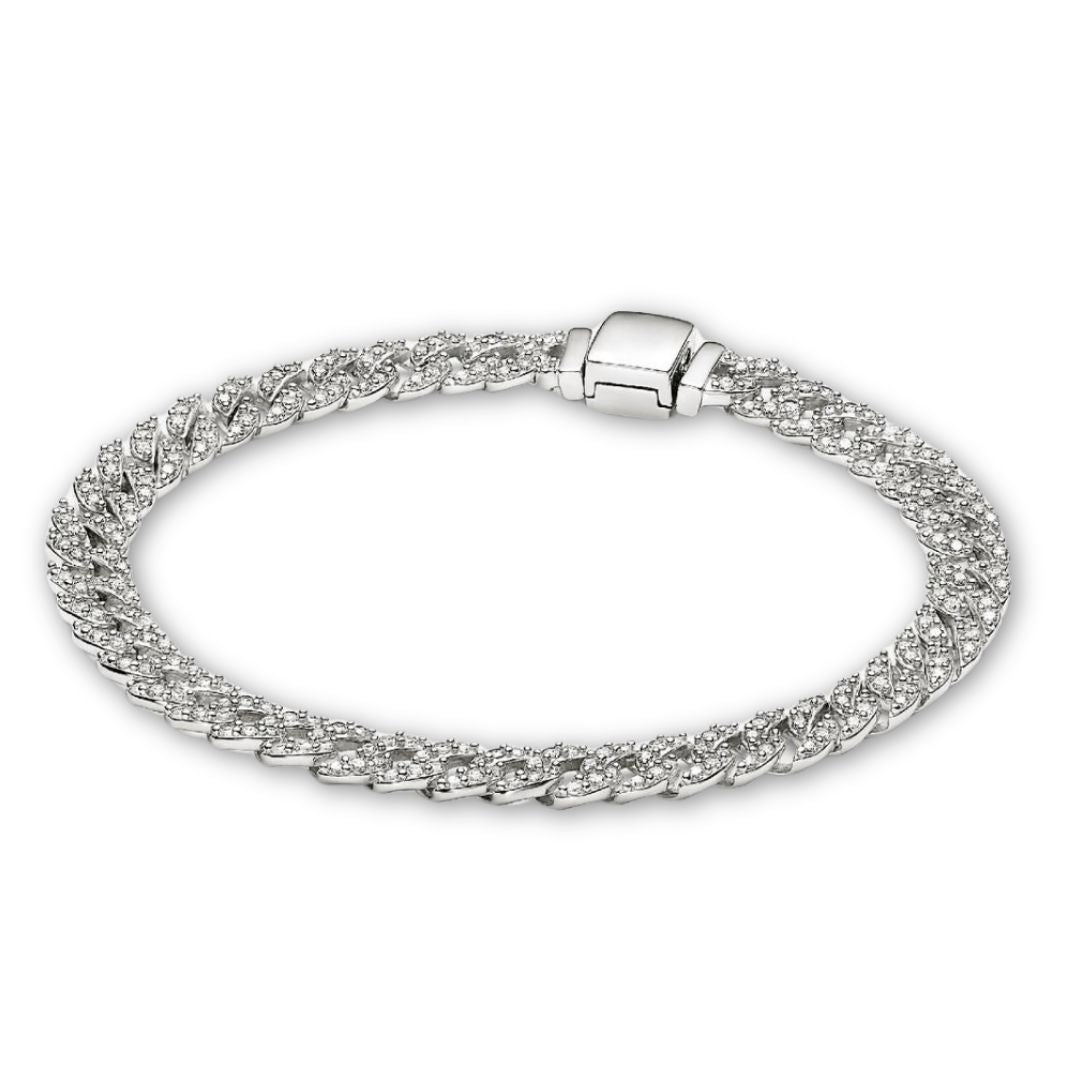 Bracciale Cubano Pave Oro giallo