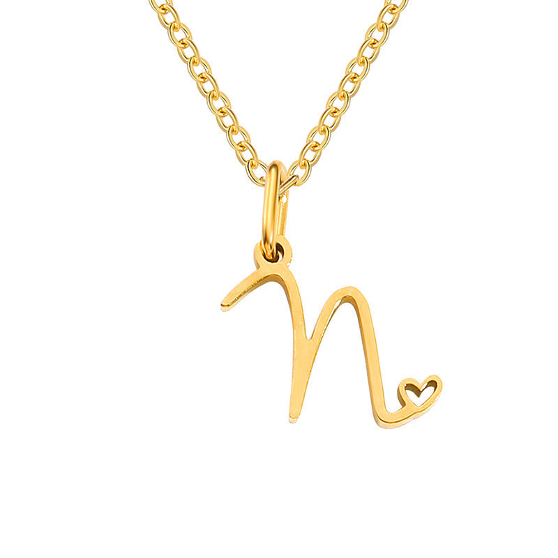 Collana con Iniziale Cuore Oro giallo