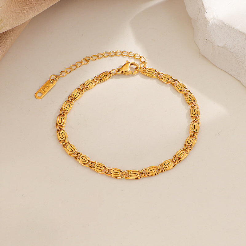 Nusa Bracciale Catena Intrecciata Oro giallo