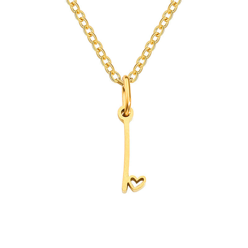 Collana con Iniziale Cuore Oro giallo