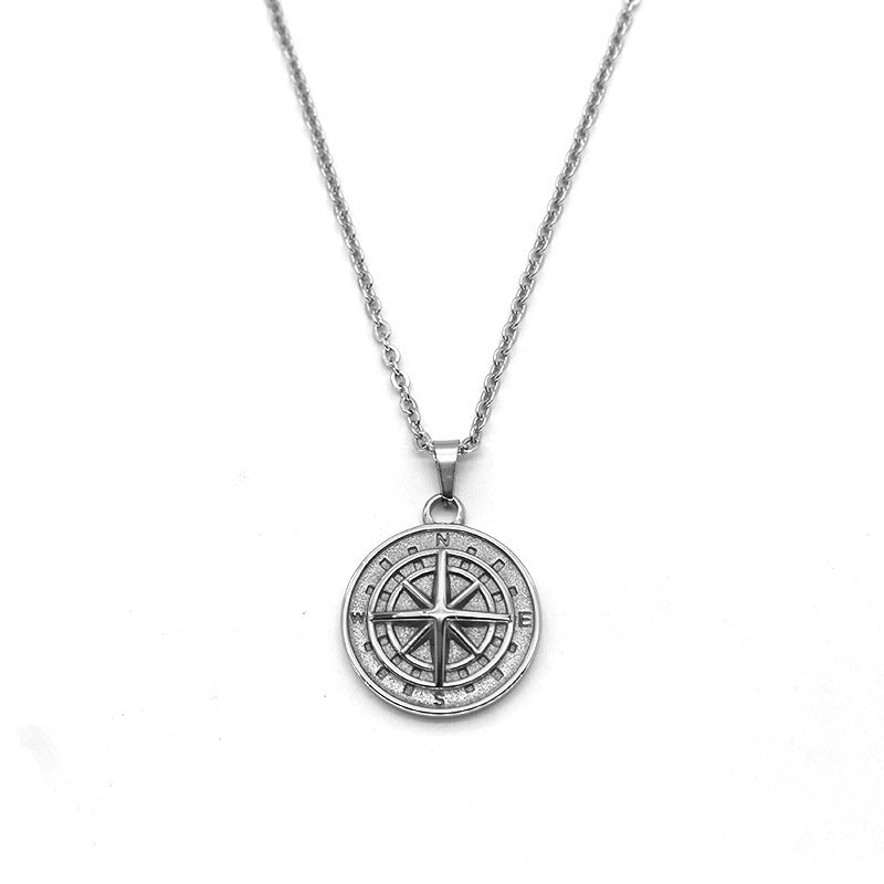 Collana Pendente Bussola Oro bianco