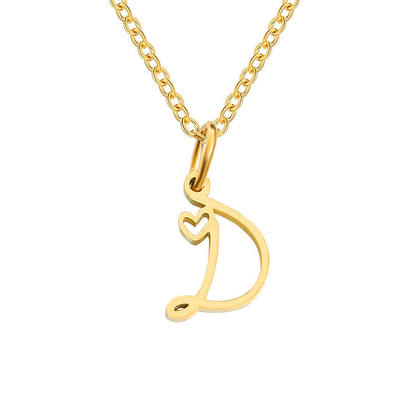 Collana con Iniziale Cuore Oro giallo