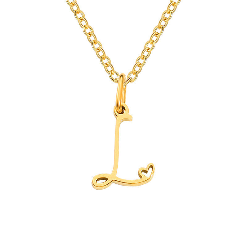 Collana con Iniziale Cuore Oro giallo