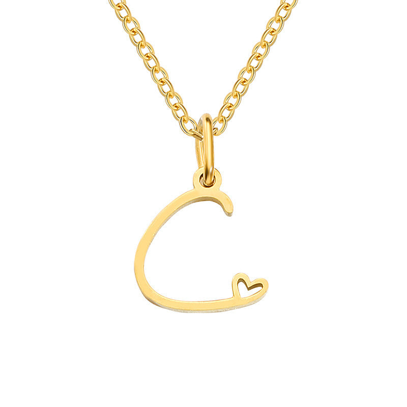 Collana con Iniziale Cuore Oro giallo