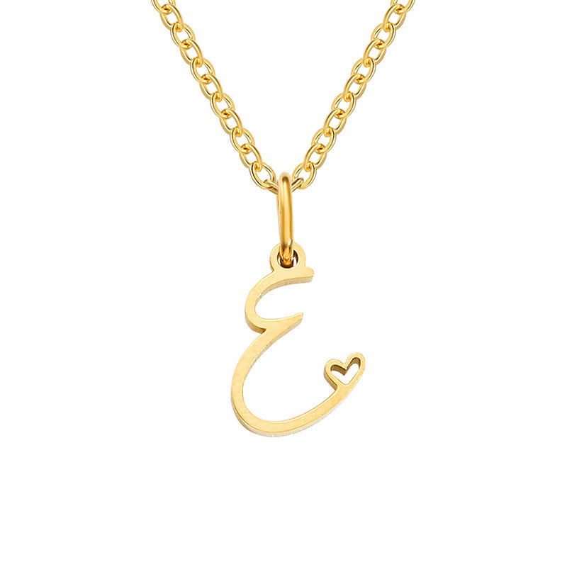 Collana con Iniziale Cuore Oro giallo