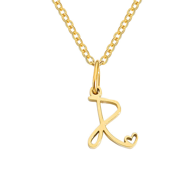Collana con Iniziale Cuore Oro giallo