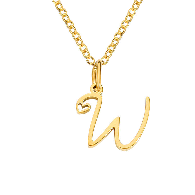 Collana con Iniziale Cuore Oro giallo
