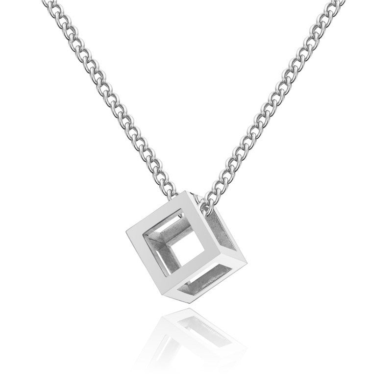 Collana con Pendente Cubo Cavo