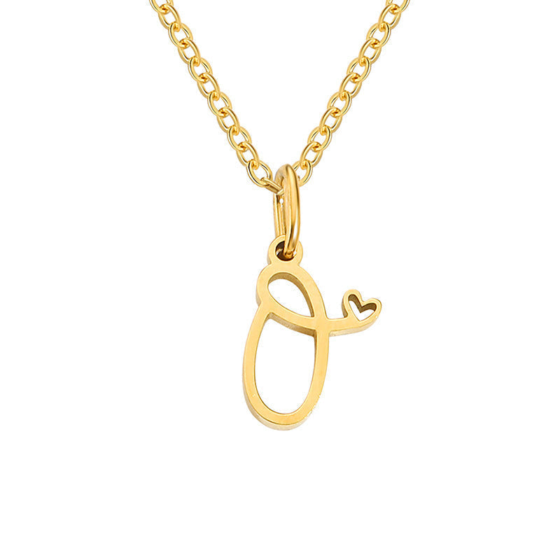 Collana con Iniziale Cuore Oro giallo