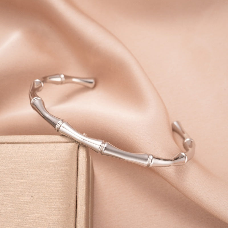 Bracciale Rigido Bambu Oro bianco