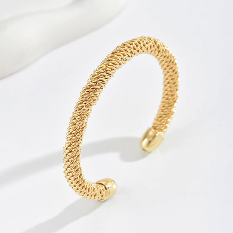 Cassian Bracciale Rigido Cordoncino Oro Giallo