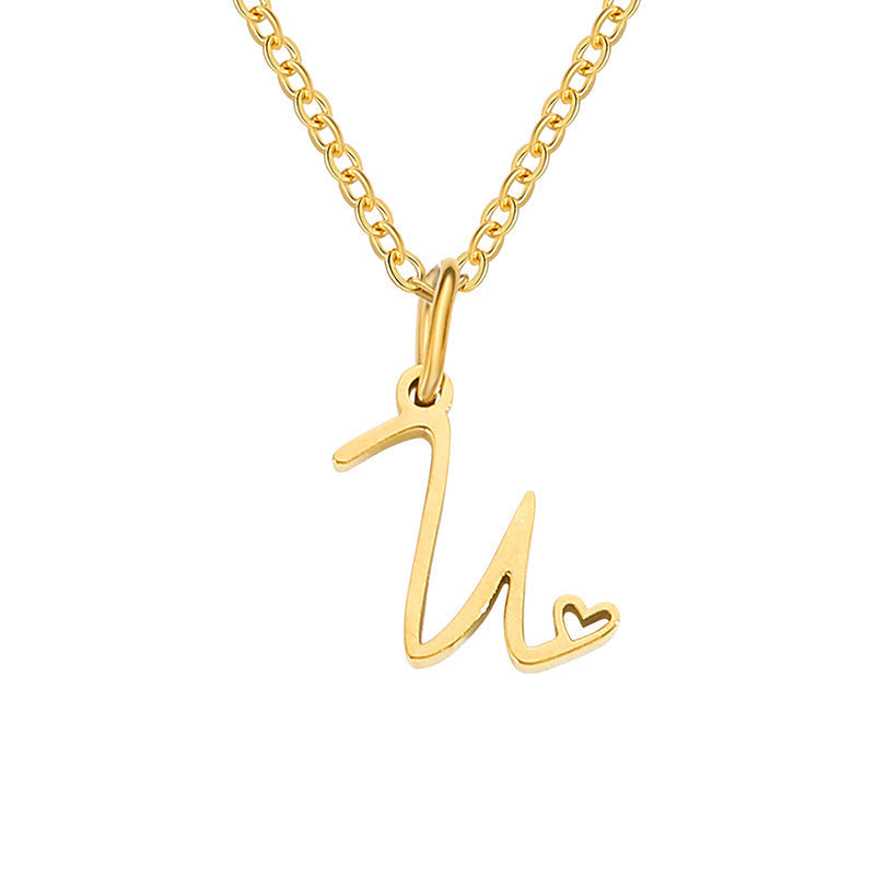 Collana con Iniziale Cuore Oro giallo