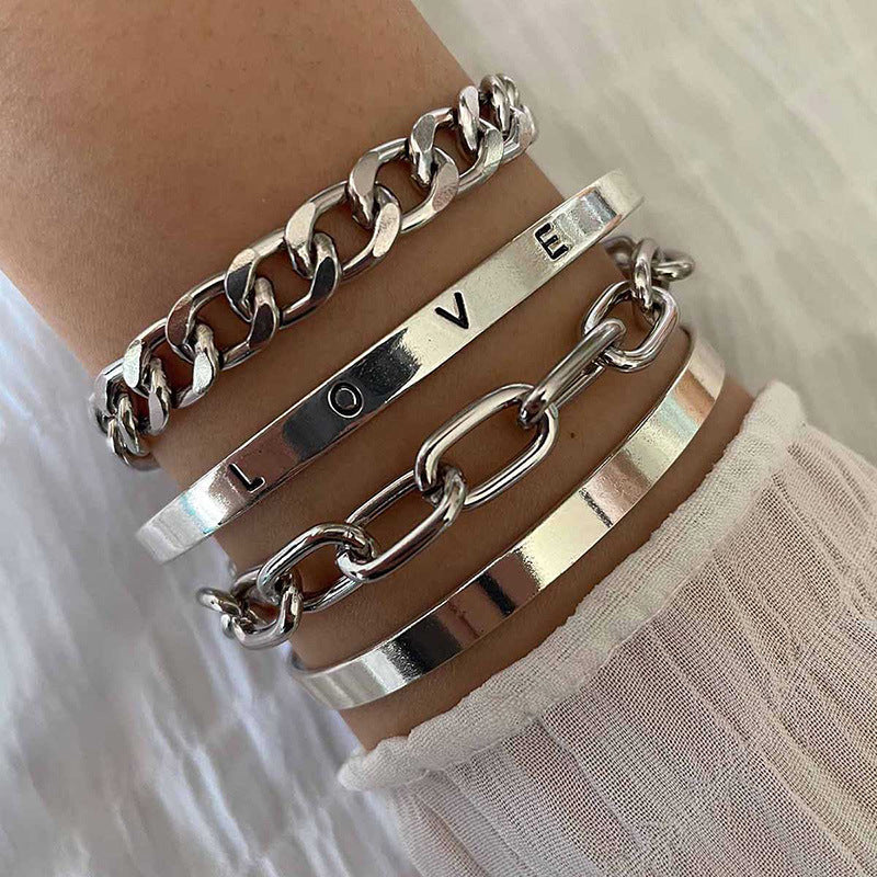 Elan Mercer Parure di Bracciali Oro bianco
