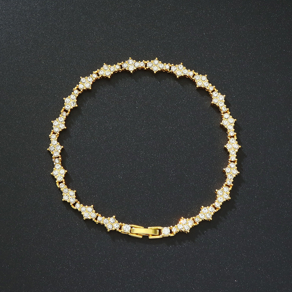 Bracciale Tennis Classico Cluster Oro giallo