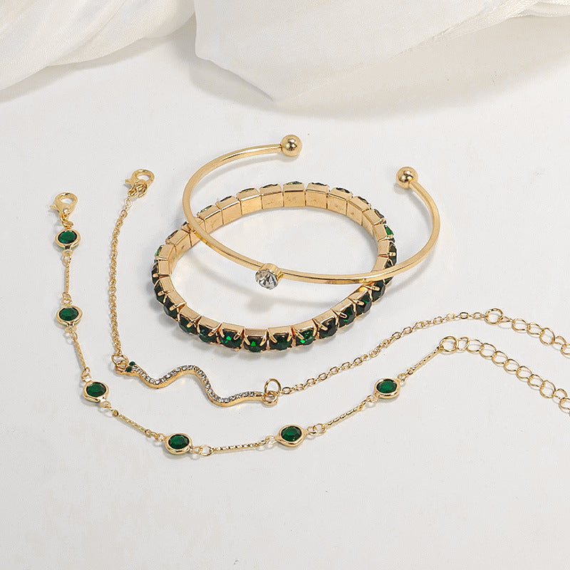 Sorina Feldwyn Parure Bracciali Smeraldo