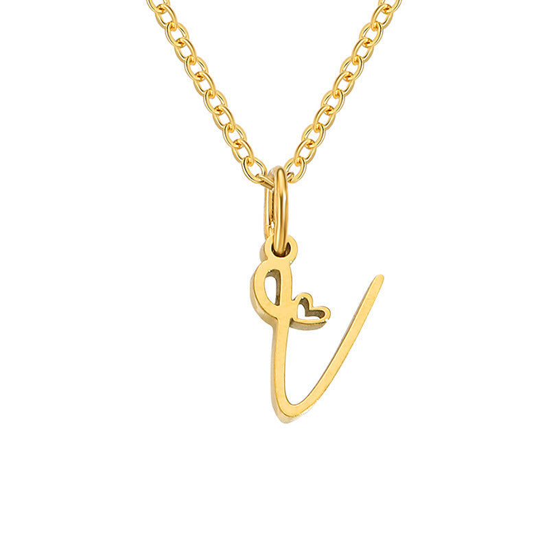 Collana con Iniziale Cuore Oro giallo