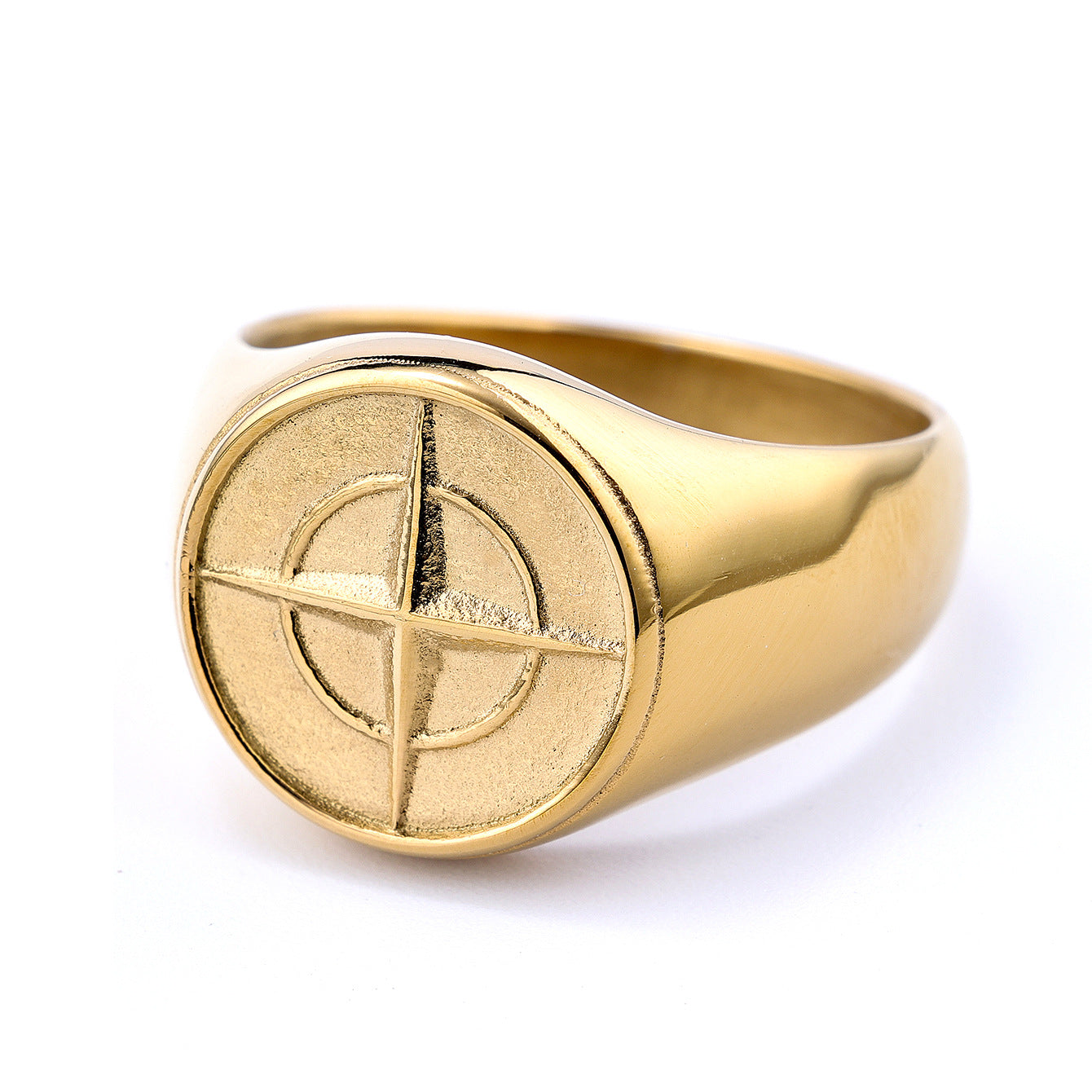 Anello Sigillo Bussola Classico Oro giallo