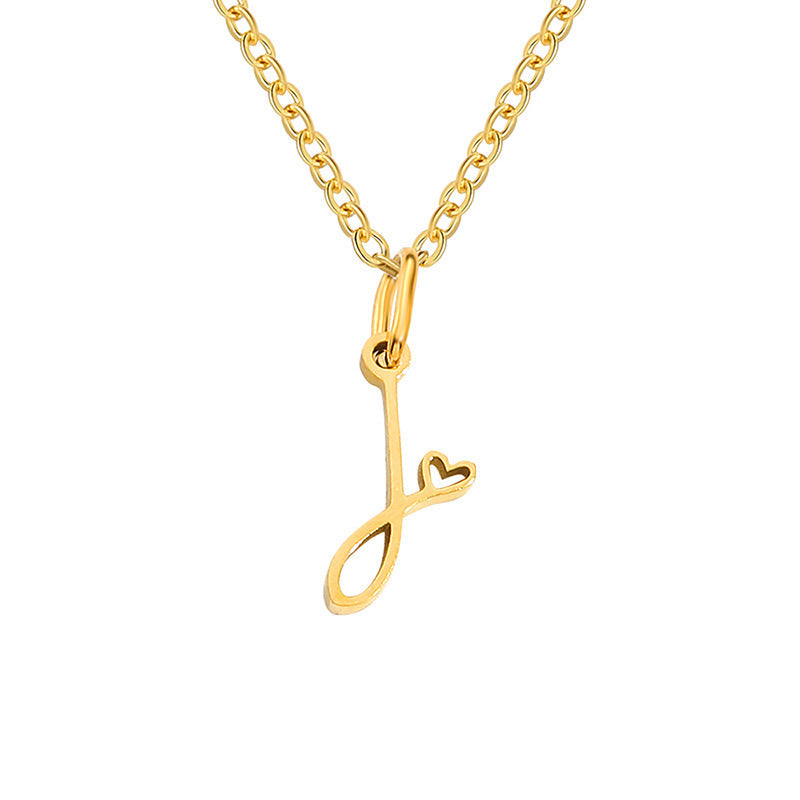 Collana con Iniziale Cuore Oro giallo