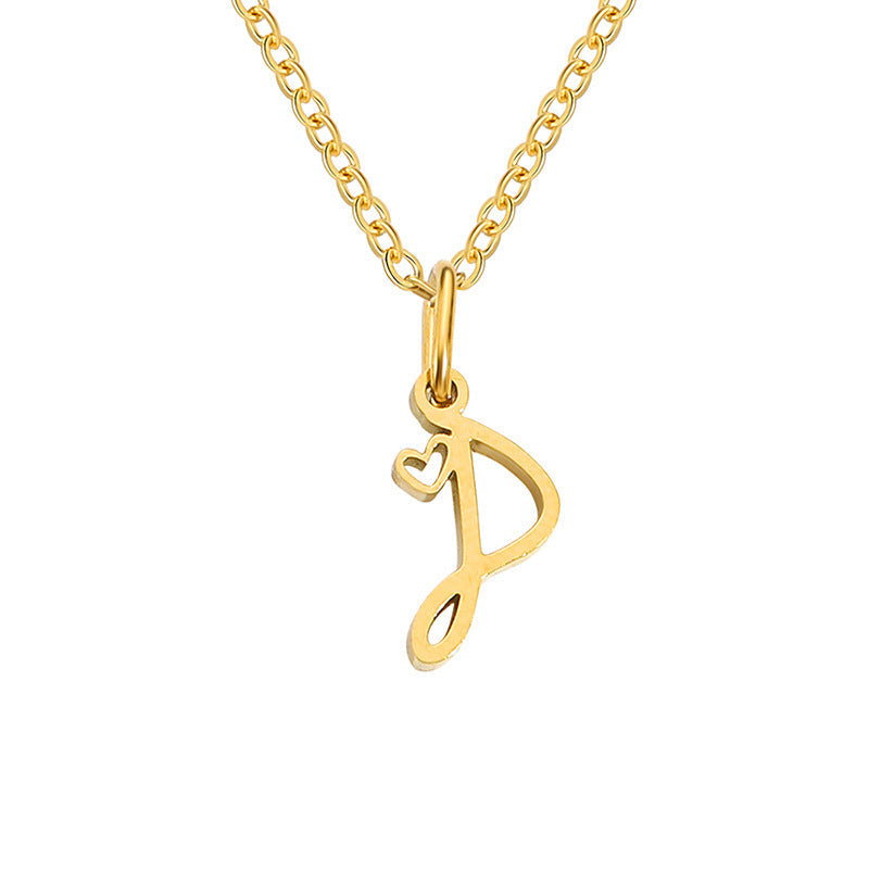 Collana con Iniziale Cuore Oro giallo