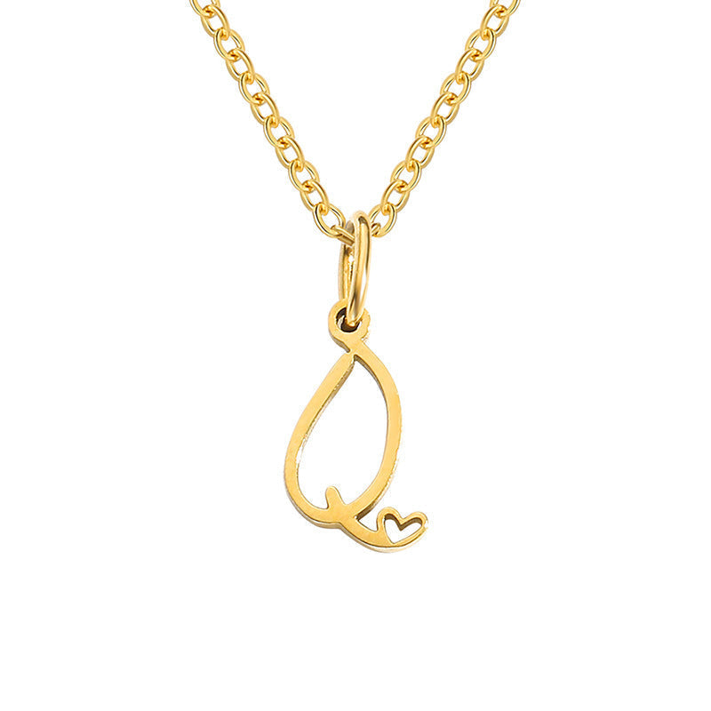 Collana con Iniziale Cuore Oro giallo