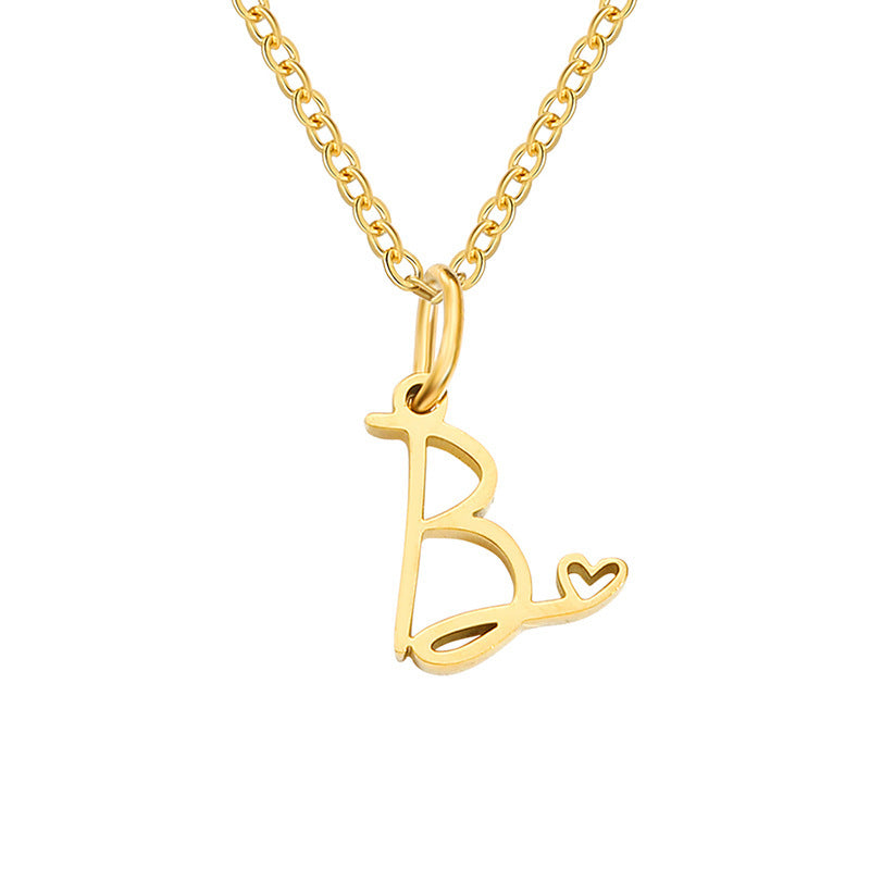 Collana con Iniziale Cuore Oro giallo