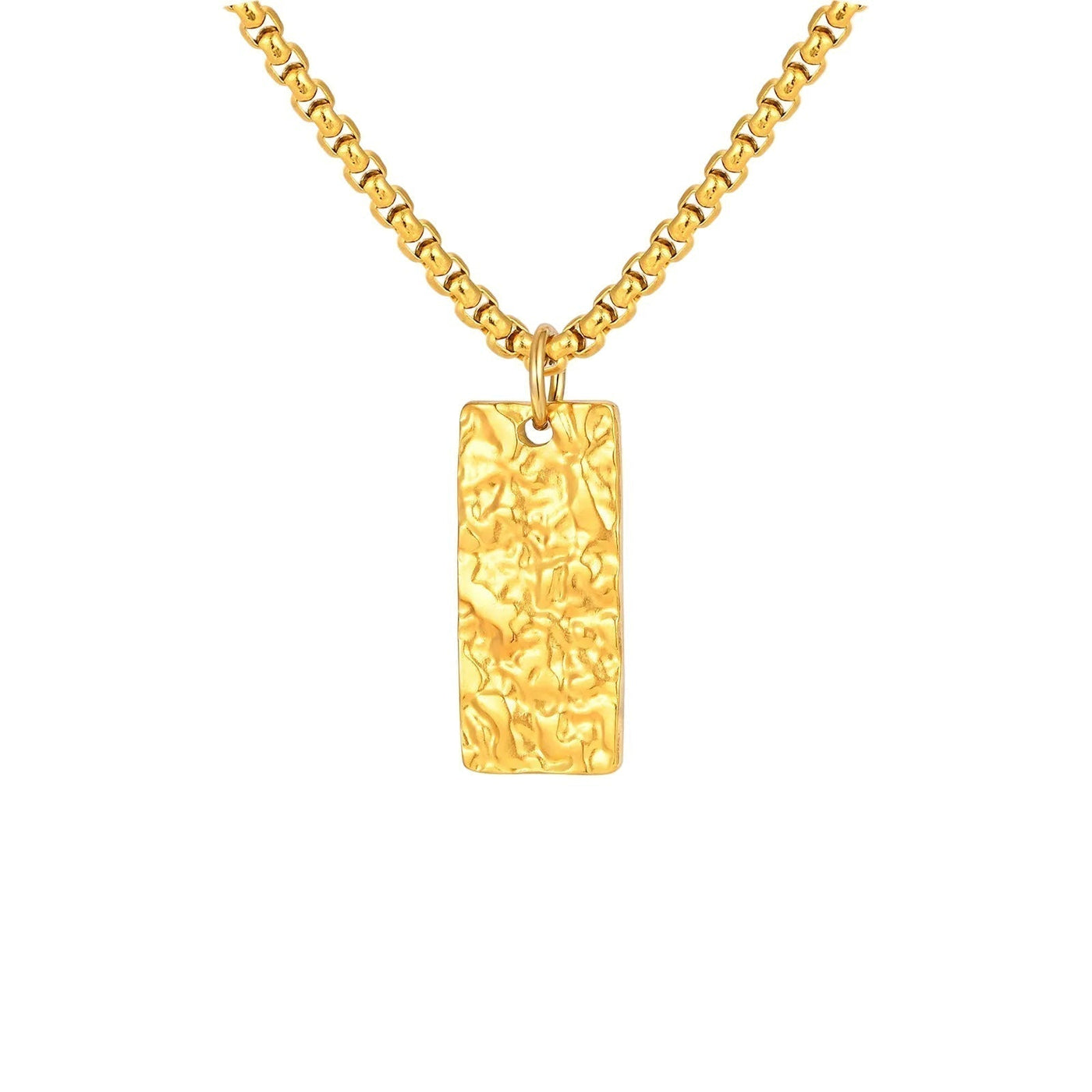 Ziven Collana Barra Martellata Oro giallo