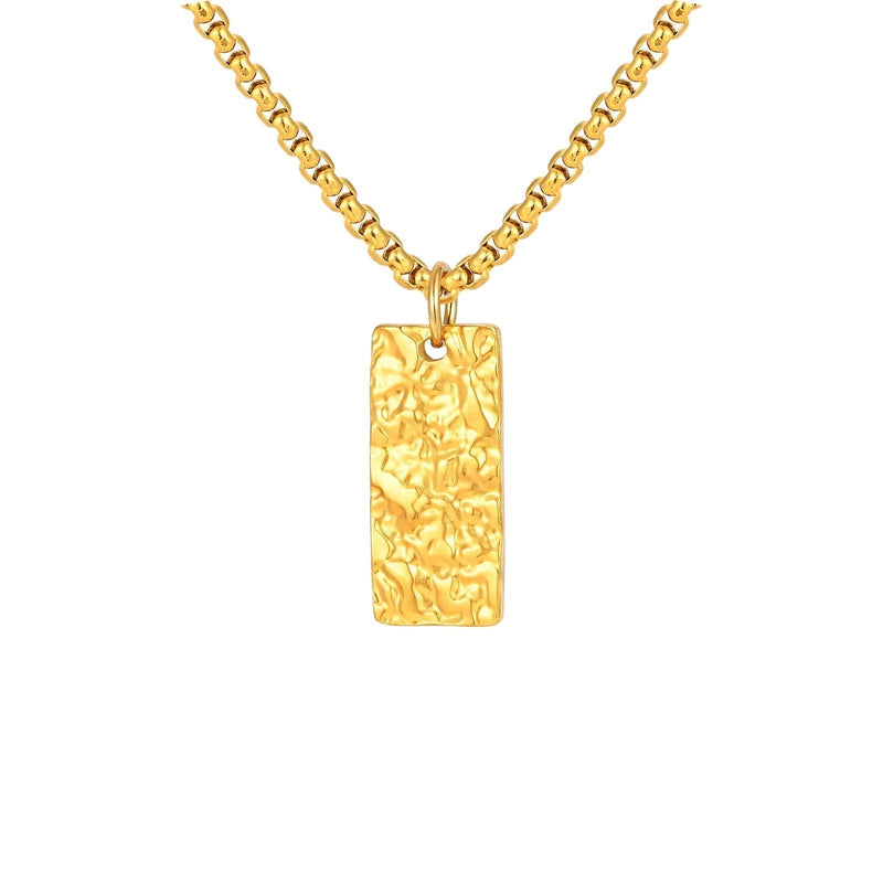 Ziven Collana Barra Martellata Oro giallo