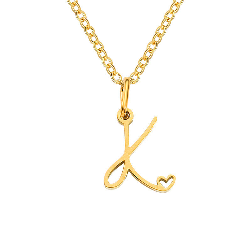 Collana con Iniziale Cuore Oro giallo