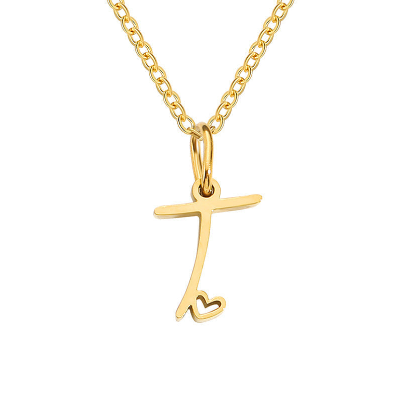 Collana con Iniziale Cuore Oro giallo