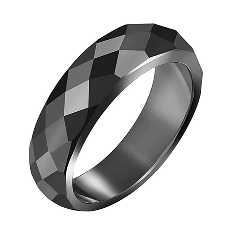 Anello Minimalista Sfaccettato Nero