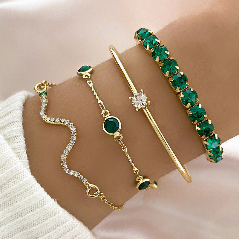 Sorina Feldwyn Parure Bracciali Smeraldo