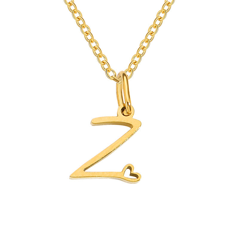 Collana con Iniziale Cuore Oro giallo