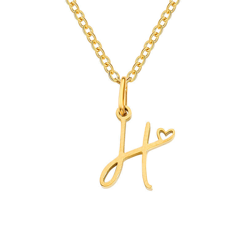 Collana con Iniziale Cuore Oro giallo