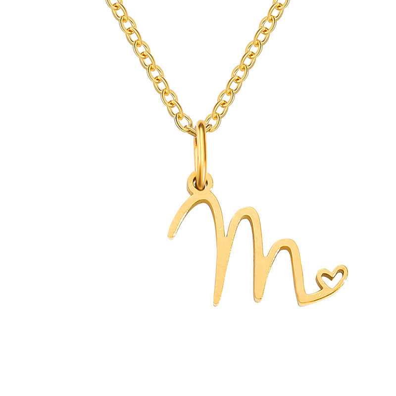 Collana con Iniziale Cuore Oro giallo