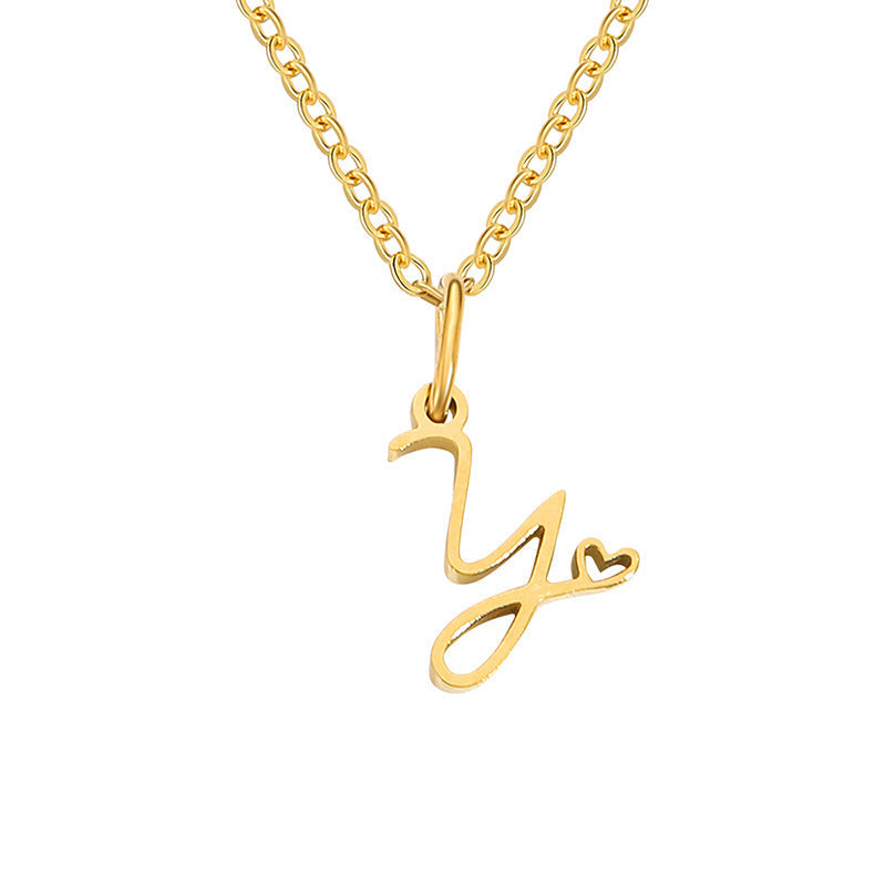 Collana con Iniziale Cuore Oro giallo