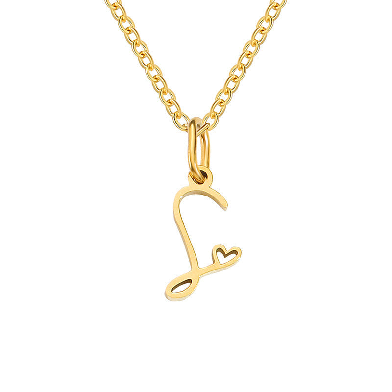 Collana con Iniziale Cuore Oro giallo