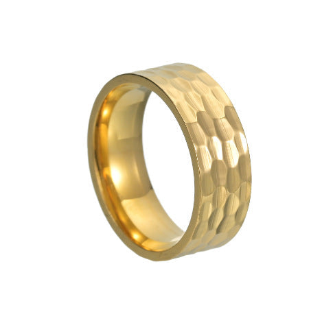 Varek Anello Martellato Oro bianco