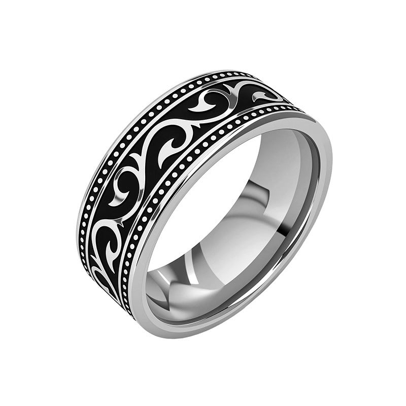 Noir Anello con Motivo Oro bianco
